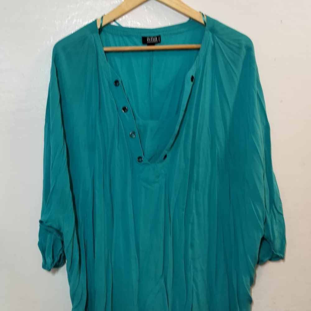 A.N.A. A New Approach Size 2x Pullover Blouse Teal Blouse